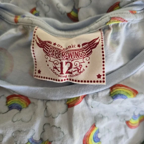 Paper Wings Organic Cotton Rainbow Tank Top Kids Size 12 - Picture 4 of 5